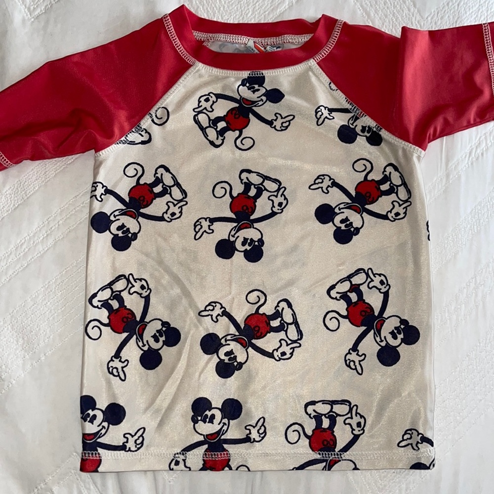 Kids Retro Mickey Mouse Swim Shirt Rash guard